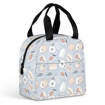 Чанта за обяд с индивидуален дизайн за жени, преносим чанта за хранене с тропически плодов принтом, кутия за закуска за пикник, Офис работа, училище