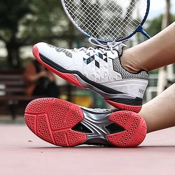 Нова професионална обувки за бадминтон, голям размер 36-46, нескользящие обувки за тенис, лека обувки за бадминтон, мъжки волейболни маратонки