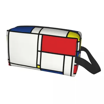 Piet Mondrian Минималистичная Косметичка De Stijl, Женски Козметични Органайзер за Пътуване, Модни Чанти за Съхранение на Тоалетни принадлежности в Модерен Стил