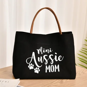 Подарък за Мини Австралийски Майките, Жените Холщовая Чанта-Тоут, Чанта за Кучето, Чанта на рамото, Работна Чанта, Плажна Чанта, Чанта за Пазаруване, Дропшиппинг