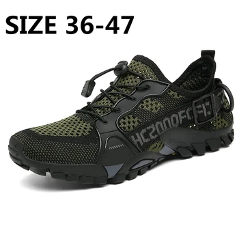 Мъжки маратонки с дишаща мрежа, лятна мъжки ежедневни обувки, нескользящая мъжки обувки за ходене, градинска модни мъжки обувки, размер 36-47