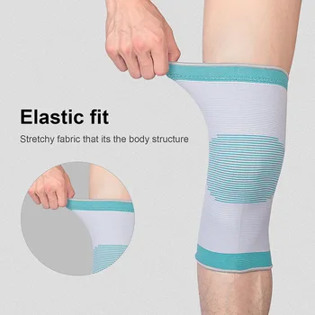2 елемента Найлон еластични коленете Фино плетиво Фитнес Волейбол Бягане Бандаж за подкрепа на Коляното Компресиране на Спортен Мотор Топло За краката