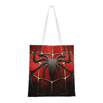 Чанта-тоут с модерен принтом във формата на паяк на гърдите, Множество холщовая чанта-купувач на рамото с животни