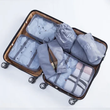 Чанти за съхранение на съвсем малък от 7 теми, саржевый куфар от седем комплекти, Чанти за сортиране на дрехи, Организаторите за грим