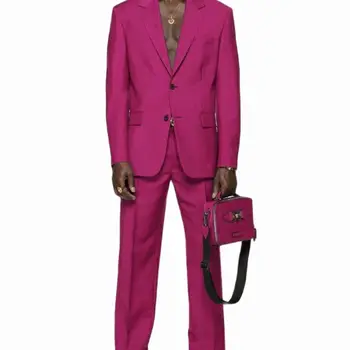 2023, Модерен Нов мъжки бизнес обикновен костюм, палто/Мъжки тънък булчински Комплект от 2 теми, Блейзери, Яке, панталони, Панталони