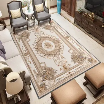 Луксозни килими в неокласически стил за дневната, фланелен подложки с голяма площ, украса килим за спалнята, противоскользящий моющийся подложка за пода