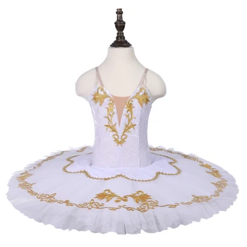 Евтина Бяла Балетната Облекла За Танцови Представления, 7 Слоя На Балет Туту За Деца