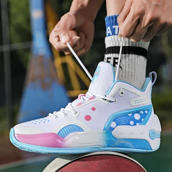 Мъжки баскетболни обувки, дамски дишаща амортизирующая устойчива на плъзгане носен спортни обувки за тренировки във фитнеса, състезателен баскетбол sp