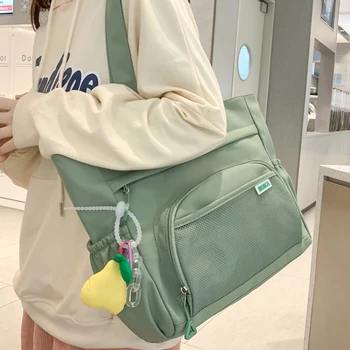 Ежедневни чанти през рамо с мрежесто модел, обемни памучни чанти, дамски Чанти-тоут голям капацитет, ватиран дамски чанти през рамо с подплата