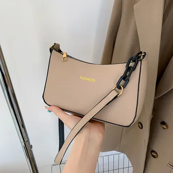 HUAXI/ нова дамска чанта за през рамото си прост дизайн, чанта и портмоне от изкуствена кожа, модерен дамски чанти под мишниците