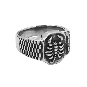 Пръстен в стил готик, пънк с скорпионом, реколта часовници е от неръждаема стомана, мъжки пръстен с изображение на Скорпион за мъже, Бижута 1037B