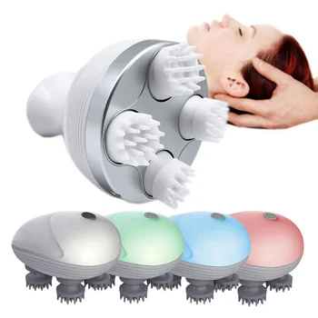 3D масажор за глава, водоустойчиви Електрически безжичен Масаж на скалпа за домашни любимци, котки, кучета, Дълбоко месене на тъканите на тялото, вибрираща устройство за облекчаване на стреса