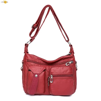 CFUN YA, дамска чанта в ретро стил от изкуствена кожа, дамски чанти през рамо, чанта за майките, жените чанта-месинджър, - портфейл, чанта