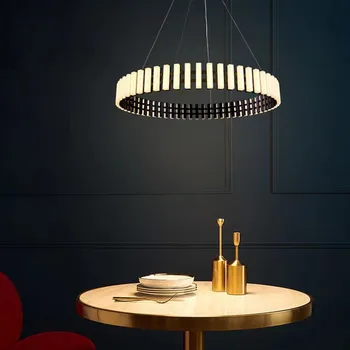 Постмодернистский лампа, луксозен дизайнерски полилей за всекидневната, скандинавски пръстен, ресторант, бар, полилей, индивидуалност, креативна спалня, чан