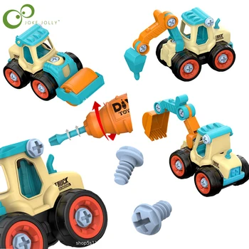 Детска играчка за разглобяване и сглобяване на инженеринг на превозното средство, имитирующая най-пъзел, движещ се модел на багер WYW