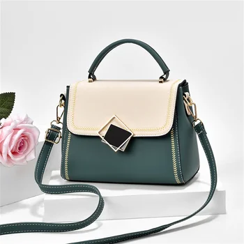 Нова чанта през рамо в стил мозайка, маркови чанти за жени, дамски чанти през рамо от изкуствена кожа, луксозна чанта, модерна чанта със сгъваща се дръжка