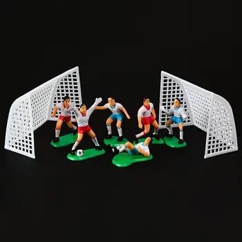 Фигурки играчи в мини-футбол, модел порта, железопътни природа, детски забавни играчки за офис, декориране на дома