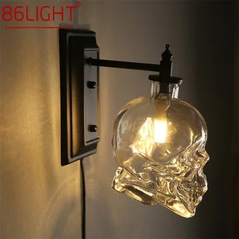 Класически стенен лампа 86LIGHT, скандинавските творчески осветителни тела, проектиране на абажура с черепа, аплици, промишлен вятърна бар, декоративни