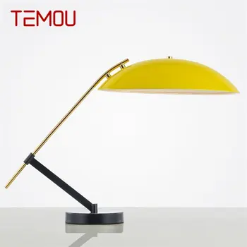 TEMOU Модерен Нощен Настолна Лампа Прост Дизайн E14 Настолна Лампа За Четене Начало Led за Защита на Очите За Детска Офис Спални и Кабинет