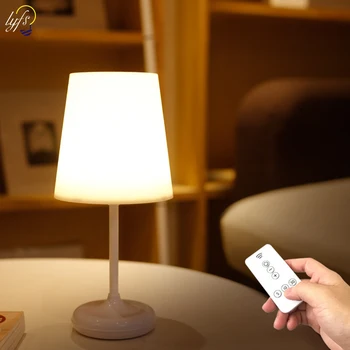 Светодиодна настолна лампа за четене, за защита на очите, тъчпад затемняемая USB зареждане с дистанционно управление, настолна лампа за осветление на нощни осветителни тела