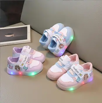 Осветление в детски обувки За деца 1-6 години, Обувки за Крикет за момичета, led обувки Принцеса с Анимационни герои за Деца, обувки за бебета 21-30