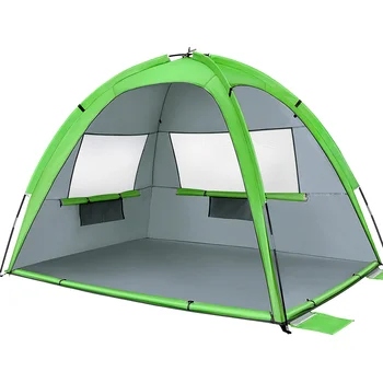 MOVTOTOP Сгъваема плажна палатка, Преносими Семейни палатки, козирка за разходки, почивка в къмпинг (зелен)