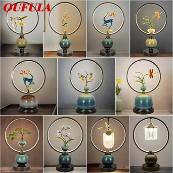 Керамични настолни лампи OUFULA от луксозна модерна месинг за всекидневната, креативни спални