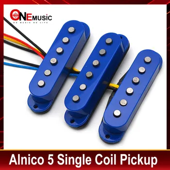 Alnico 5 това е една Макара С Разположено В шахматна дъска модел Горни Волоконным Звукоснимателем За електрически китари, Лешояд/Среден/Мост 50/50/52 мм за Китара РР, Синьо