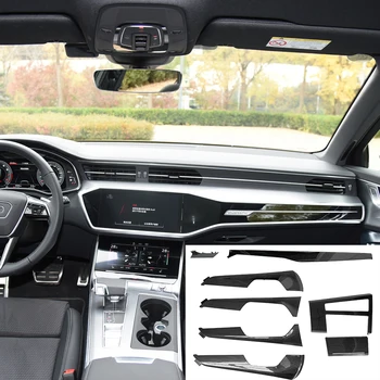 8 бр. Сменяеми вътрешна облицовка от настоящето Въглеродни Влакна, комплекти за арматурното табло, капак за Audi A6 C8 2020up