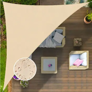Сивата платно Водоустойчив козирка, триъгълни козирка за вътрешен двор с навес, 95% UV-защита