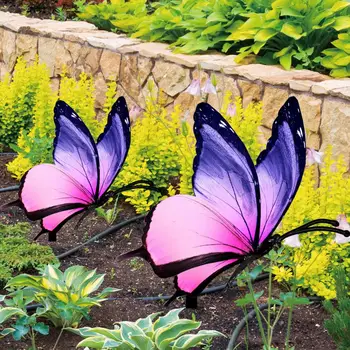 Пеперуда Кола декоративен остър на върха на градина Кола реалистична прогноза за времето-доказателство пеперуда вмъкнете знак градината на Открито на тревата знак изкуство