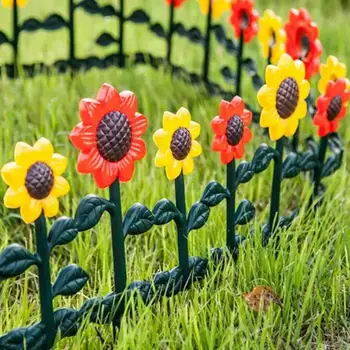 Декоративна градинска ограда, Множество пластмасови граница във формата на цвете, Водоустойчив Подвижен панел за фехтовка на открито