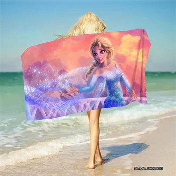 Замразени кърпи Aisana за деца и бебета с 3D дигитален печат, правоъгълно кърпи за баня от микрофибър, плажни кърпи