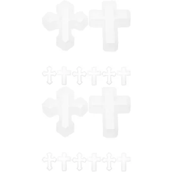 16 бр. висулки във формата на Кръст, ключодържател, Окачване, силиконови Форми за производство на крестообразных шармов, Форми