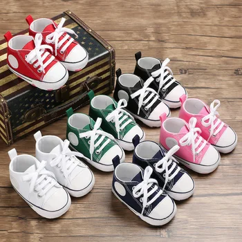 Нови Парусиновые детски спортни обувки, обувки за бебета момчета и момичета, обувки за първите разходки, мека подметка за деца, устойчива на плъзгане детски обувки