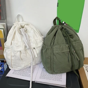 Дамски парусиновая реколта модерна чанта за книги на съвсем малък за почивка, женски раница за лаптоп с голям капацитет, пътни училищни чанти за дами