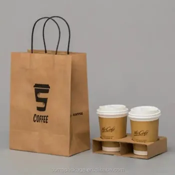 500 бр./на Едро, втора употреба Пакети за кафе с потребителски логото, Висококачествени Крафт-хартия с принтом, Опаковки за хранителни стоки, Кафява Крафт хартия