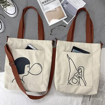 Дамска Чанта-тоут, чанти за пазаруване, дамски ежедневни чанта през рамо, дамски чанти през рамо от памучна тъкан 2022, чанта-месинджър за пазаруване, новост