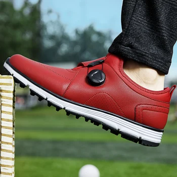 Нова висококачествена обувки за голф мъжки размери 40-45, маратонки за голф без бодли, улични нескользящие пешеходни туристически обувки, луксозни мъжки обувки