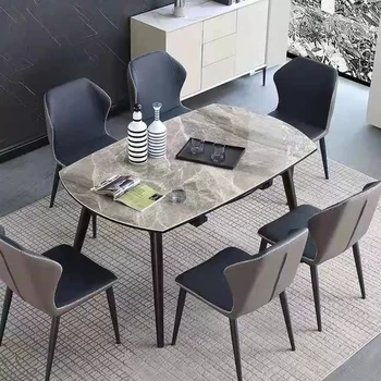Скандинавски маса за хранене в скандинавски стил, изчистен скандинавски многофункционален дизайн, Маса за Хранене, Foldout Компютърен маса, Достъпна Мебели за дома