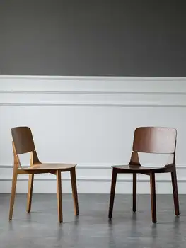 Трапезария стол Дизайнерски Домашен хотелски стол за Почивка Скандинавски Модерен минималистичен Стол с облегалка от масивна дървесина