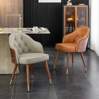 Скандинавските леки луксозни трапезни столове за почивка, модерно кафе столове за трапезария, мебели от масивно дърво, креативни столове за трапезария