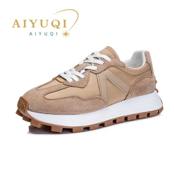AIYUQI/дамски обувки за Тенис на маса, новост Пролетта 2023 Г., Естествена кожа, Големи Размери 41, 42, 43, Дамски спортни Обувки, Обувки На платформа За Жени