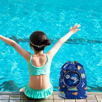 Плажни чанти за плуване, детски cartoony водоустойчива раница за плувци Сухи, влажни разделителни чанти на съвсем малък за спорт, пътуване, фитнес 