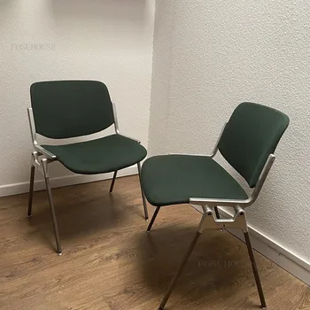 Модерни минималистичные трапезни столове от изкуствена кожа за ресторант, ретро стол с облегалка, дизайнерски стол за домашна кухня, хол