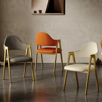 Трапезни столове Relax със златни крака, луксозен скандинавски маса за хранене, стол, италиански дизайн, модерни метални елементи Cadeiras De Jantar
