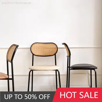Трапезни столове в ретро стил, кожена дизайн, минималистичные Удобни трапезни столове, мебели за дома, в ресторанта Cadeira De Jantar