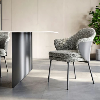 Италиански леки луксозни дизайнерски трапезни столове Творчески домашен Кетъринг стол Минималистичное стол с тъканната облегалка Мебели за трапезария