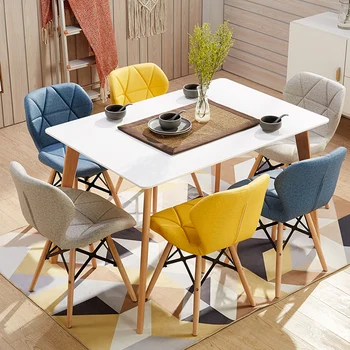 Скандинавските домашни трапезни столове, модерен минималистичен цветен стол с облегалка за обучение, творческа домашно компютърно стол за възрастни, класически офис стол