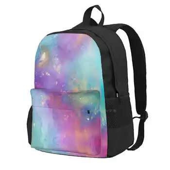 Раница Galaxy Срещна Ocean за училището лаптоп, чанта Galaxy Мъглявина Cosmos Space Ocean Sea, абстрактен тюркоаз цвят